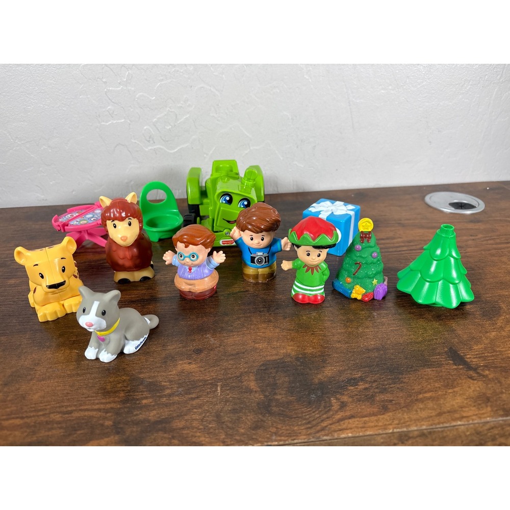 Fisher-Price Little People Mixed Lot Figures Animals Tractor Christmas Elf Tree